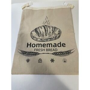 Bread Bags Set‎ of2  Beige Excellent Linen Roll Top Buckle